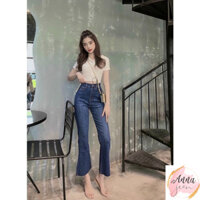 quần jeans ống loe 9 tấc cạp siêu cao