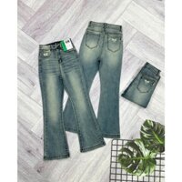 Quần jeans ống loe 9 tấc màu nhạt cao cấp