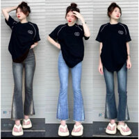 Quần jeans ống loe 9 tấc