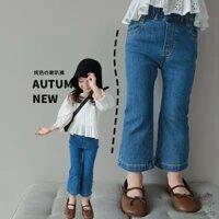 Quần Jeans Ống Loe Lưng Cao Thời Trang Hàn Quốc Cho Bé Gái