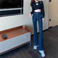 QUẦN JEANS ỐNG LOE LƯNG CAO HÀN QUỐC HOTREND
