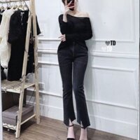 QUẦN JEANS ỐNG LOE XẺ TRƯỚC