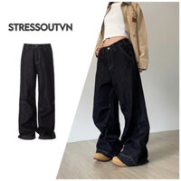 Quần Jeans Ống Rộng Demin Classic Phong Cách Retro, Stressoutvn
