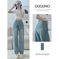 Quần jeans ống rộng Guguno nữ (quần jeans nữ, quần jean nữ, quần rin nữ, quần bò nữ)