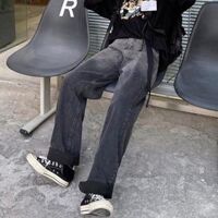 Quần Jeans Ống Rộng QJ002 Ống Suông Lưng Cao Qua Rốn BigSize - Không Giãn - ĐEN TRƠN  ĐEN RÁCH 1 GỐI - Xanh đậm trơn,30