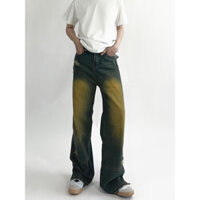 Quần jeans ống rộng wax rách nhẹ 1014 - CLASSIC WIDE LEG JEANS