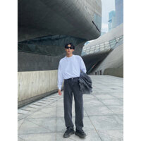 Quần jeans ống suông màu xám lông chuột