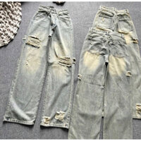quần jeans phủ dơ rách trước sau
