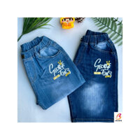 Quần jeans (quần bò) lưng thun ngắn ngang gối cho bé trai từ 44-70 kg