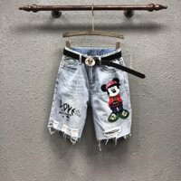 Quần Jeans Rách Lưng Cao Họa Tiết Hoạt Hình Thời Trang Dành Cho Nữ 31135