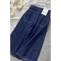 Quần jeans rộng thùng thình cao cấp retro Jiashucheng mùa hè mới, quần thẳng mỏng màu xanh đậm, bảy phần tư