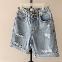 Quần jeans short nam rách lai