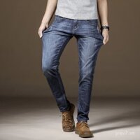 Quần jeans skinny nam Maliu Slim Fit, quần jeans cổ điển co giãn, quần dài bốn mùa, giặt sạch, phong cách Hàn Quốc cho nam