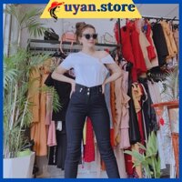 Quần jeans skinny nữ dài cạp cao ulzzang, quần bò co giãn tốt, có bigsize, 4 màu xanh, xám, khói, đen