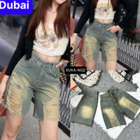 QUẦN JEANS SỌT NGỐ DÀI NỮ RÁCH WASH XANH BẠC SMOKE LIGHT LƯNG CAO NÂNG MÔNG XINH XẮN - DUBAI FASHION