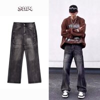 Quần Jeans StunClothing Wax Xám Khói Phong Cách Đường Phố Cho Nam