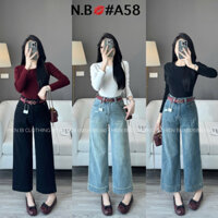Quần jeans suông dáng nấm Hàng Quảng Châu cao cấp T- Charming.