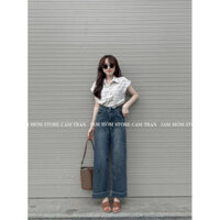 Quần jeans suông gấu to hot trend#2024