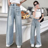 Quần jeans Tencel cho bé gái, quần rộng siêu mỏng cho trẻ em