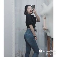 QUẦN JEANS TREGGING XẺ GẤU