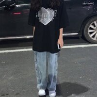 Quần jeans viền nút bấm