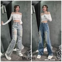 QUẦN JEANS  XUỐNG CAO CẤP RÁCH 2 BÊN CHẠY VIỀN SỌC SIÊU HOT HOT