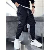 Quần jockey nam túi hộp dài đen