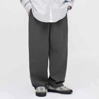Quần Jogger Baggy kaki Dáng Suông Dài ống rộng - Chất Vải Kaki Kiểu Thể Thao UNISEX bốn Màu Đen,rêu,be,xám. 01x - Xám,S 40-45kg