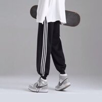 Quần jogger BÓ CHUN RÚT GẤU 3 SỌC thể thao unisex N7 nam nữ ống rộng hiphop bigsize thu đông basic pants - HÀNG MỚI VỀ