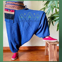 Quần Jogger Harem đáy thụng, quần alibaba đáy xệ Quần thụng ống rộng hoạ tiết thổ cẩm vải dày thời trang Unisex