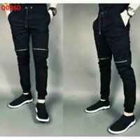 Quần jogger kaki khóa zip gối Nam nữ JK2
