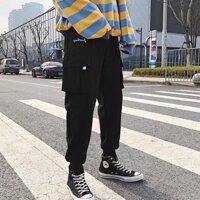 Quần Jogger Kaki Nam Nữ Ống Rộng PODA Quần Dài Túi Hộp Bo Cổ Chân Màu Đen Unisex Thời trang Hàn Quốc Đẹp QD114