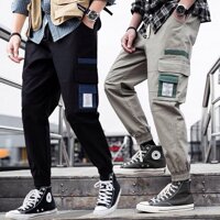 Quần Jogger Kaki Nam Túi Hộp Màu Xanh - Đen - XL