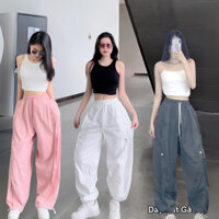 Quần Jogger Kaki Nữ Ống Suông Quần Chun Dây Rút Hoặc Bo Gấu Phong Cách Hiphop Cá Tính MDQ14