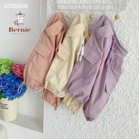 Quần jogger kaki túi hộp cá tính bé gái, quần kaki ống rộng sành điệu cho bé Bernie