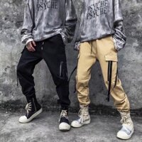 quần jogger kaki túi hộp zip dây ống bo chun