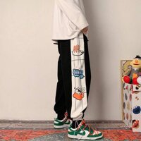 Quần Jogger Line Pant Dài Phối Sọc Có Dây Rút Unisex - Quần Thun Dây Rút Dáng Rộng - MM - L - Màu đen