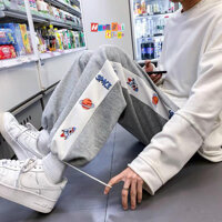 Quần Jogger Line Pant Dài Phối Sọc Có Dây Rút Unisex - Quần Thun Dây Rút Dáng Rộng - MM - M - Màu xám