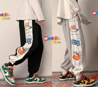 Quần Jogger Line Pant Dài Phối Sọc Có Dây Rút Unisex - Quần Thun Dây Rút Dáng Rộng - MM - M - Màu Xám