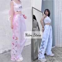 QUẦN JOGGER LOANG MÀU ỐNG RỘNG IN HÌNH BƯỚM PHẢN QUAN UNISEX NAM NỮ