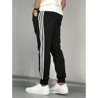 Quần Jogger Nam 3 Sọc Trắng - Quần Thể Thao Nam - Chất Liệu Thun Polyester Dày Dặn Co Dãn 4 Chiều Cao Cấp - QTT02 - HQ F