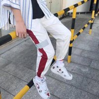 QUẦN JOGGER NAM HIPHOP PHẢN QUANG TÚM CHÂN  BASIC - TRẮNG - L