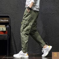Quần jogger nam kaki túi hộp Thyear Thiết kế năng động cá tính Quần túi hộp dây rút, bo chun rêu đen xám 45-85kg bigsize