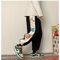 Quần Jogger Nam Nữ Dáng Rộng Dài PODA Quần Thun Nỉ Da Cá Ống Chun Bo Gấu In Hoạt Hình Unisex Hottrend 2021 QD110