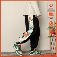 Quần Jogger Nam Nữ Dáng Rộng Dài YOORA Quần Thun Nỉ Da Cá Ống Chun Bo Gấu In Hoạt Hình Unisex Hottrend 2021 QD110