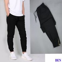 QUẦN JOGGER NAM NỮ K1 VẢI KAKI CO GIÃN, KHÓA ZIP CÁ TÍNH - ĐEN - XL
