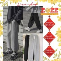 Quần Jogger nam nữ nỉ trơn unisex, quần thun ống rộng 2 màu