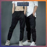 Quần Jogger nam nữ rằn ri kaki, Quần JOGGER kaki thể thao nam nữ chất dày dặn - PROMAN - JO01 Đen - XL