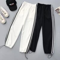 Quần Jogger Nam Nữ Thể Thao 3 Sọc Form Ống Rộng Để Suông Hoặc Rút Dây Bo Gấu Vải Mịn Mềm Mát SuzaHouse - Hàng mới về