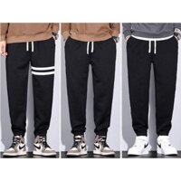 Quần Jogger nam thể thao ống rộng dây rút dáng hàn quốc có túi vải da cá